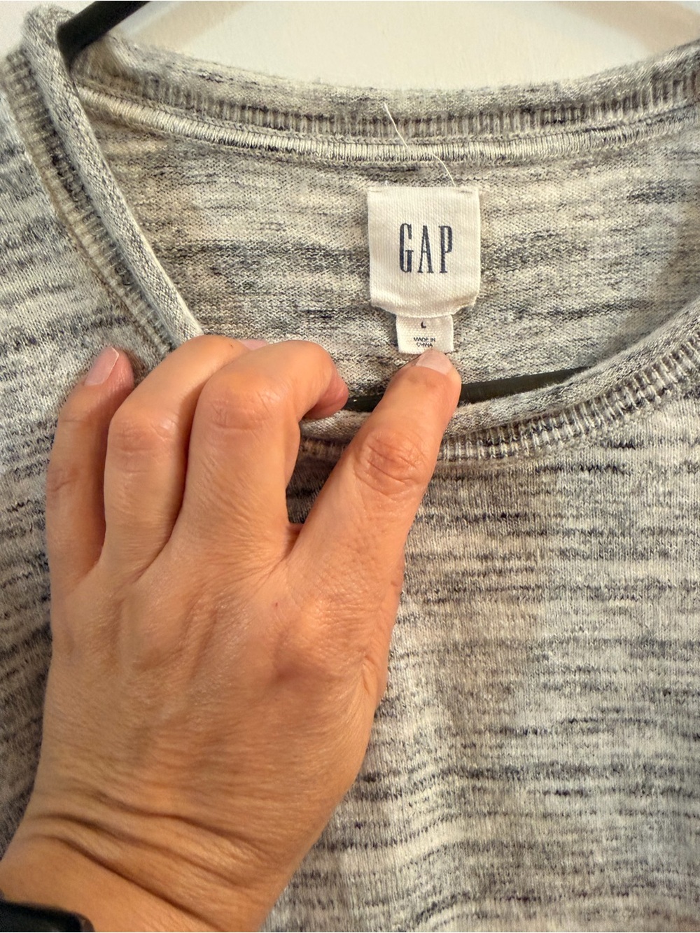 GAP Light Heather Gray Crewneck Top